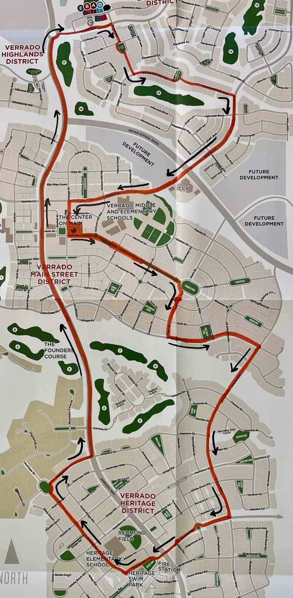 Verrado Light Parade Route July 2023