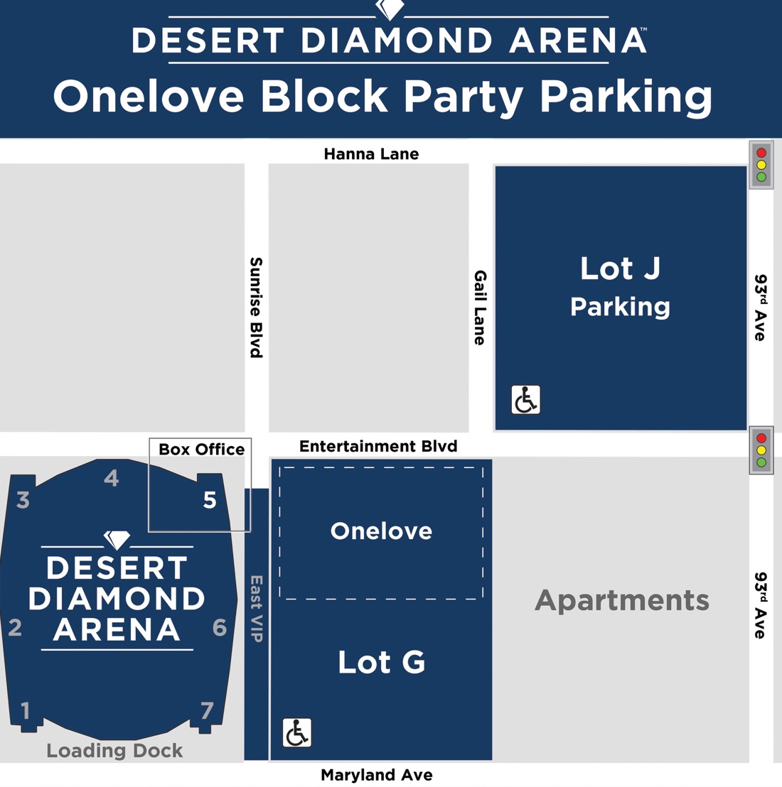 Desert Diamond Area Parking Map